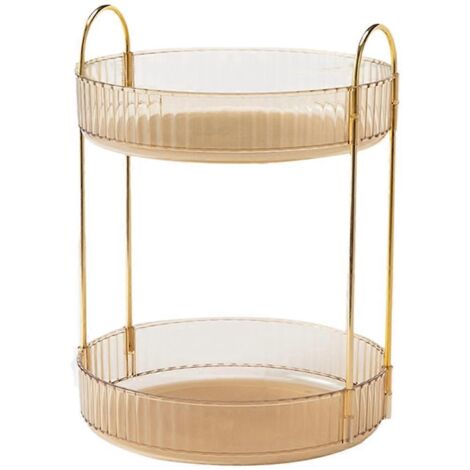 Organisateur de maquillage à 2 niveaux, plateaux de rangement pratiques, organisateur de parfums et de soins de la peau -- (1/5)