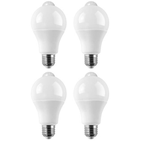 Lot de 4 ampoules LED E27 avec détecteur de mouvement PIR 15W (1/5)