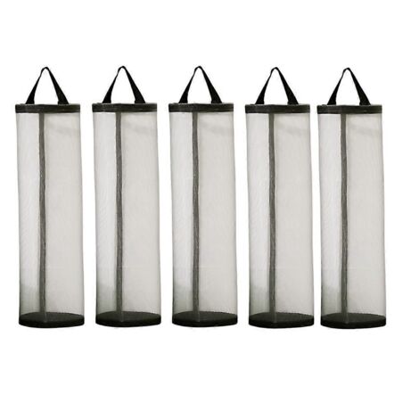 Support mural pour sacs poubelle de cuisine, rangement visuel suspendu, noir et gris (1/5)
