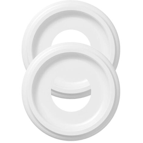 Lot de 2 médaillons de plafond moulés en PU blanc-- (1/5)