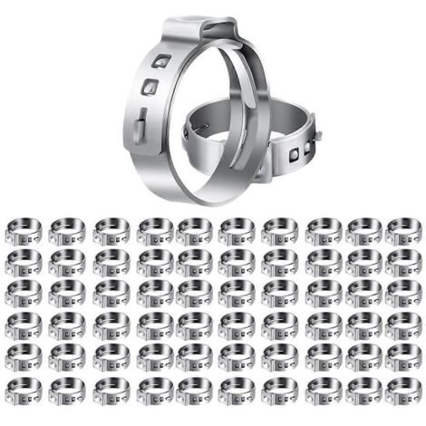 60 colliers de serrage PEX 1/2 pouce, colliers de serrage à une oreille en acier inoxydable (1/5)