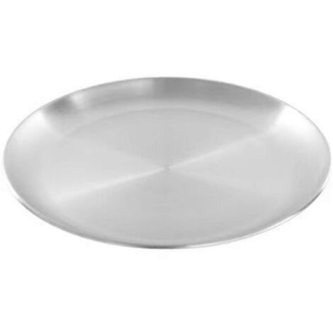 Plat à cracher les os en acier inoxydable de 30 cm, plateau peu profond argenté (1/5)