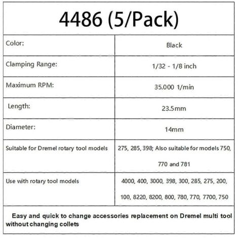 Mandrin sans clé à changement rapide multiple pour outils rotatifs 4486-- (1/5)
