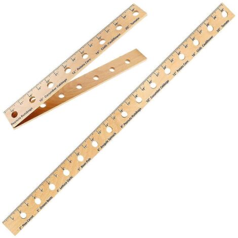 Règle en bois de 76 cm (30 pouces) pour plantes, règle pliable pour semis avec trous --- (1/5)