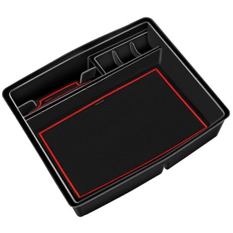 Boîte de rangement pour accoudoir de voiture pour 2024, noir et rouge-- (1/5)