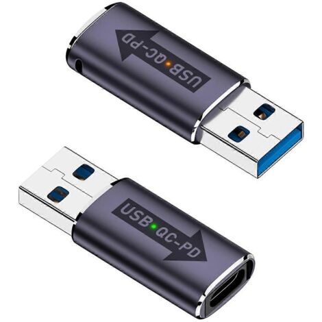 Adaptateur QC vers USB C PD USB 3.1 mâle vers Type C femelle, connecteur rapide (1/5)