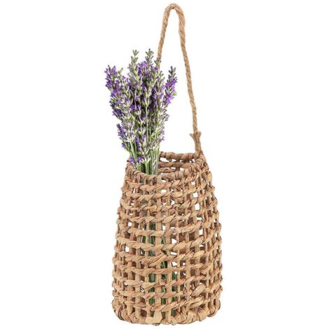 Panier tressé pour porte d'entrée, panier mural suspendu en jacinthe d'eau --- (1/5)