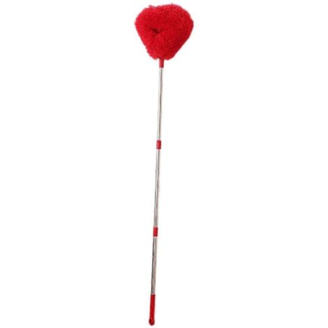 Brosse à poussière rouge à long manche en acier inoxydable (1/5)
