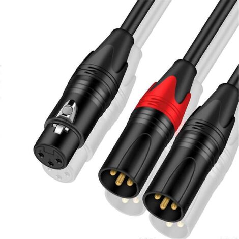 Câble répartiteur en Y XLR vers XLR symétrique, adaptateur audio XLR vers XLR, B-- (1/5)