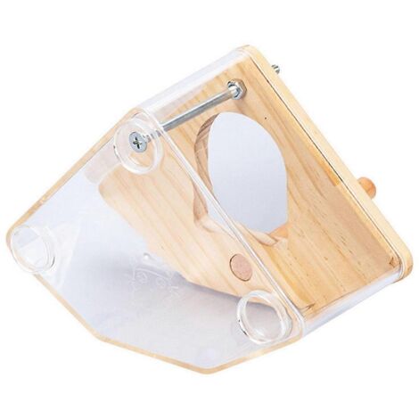 Cage d'élevage intérieure, abri transparent pour oiseaux, nid en bois + perchoir D-- (1/5)