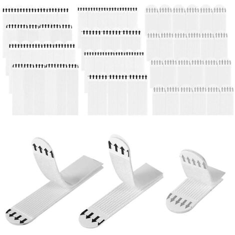 36 paires (72 pièces) de bandes adhésives pour tableaux, 3 tailles de crochets pour tableaux -- (1/5)