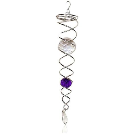 Stabilisateur de vent à spirale en forme de boule de jardin violette-- (1/5)