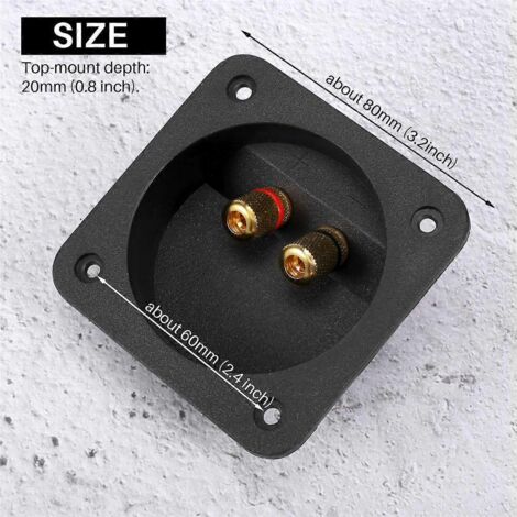 Connecteurs à vis pour autoradio DIY, boîtier haut-parleur 2 voies, 2 pièces noires -- (1/5)