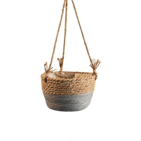 Pot de rangement suspendu en macramé pour jardin, couleur café, taille M (1/5)