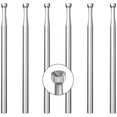 Lot de 6 fraises à arrondir rondes de 2,3 mm - Embouts à arrondir le fil à tige de 3/32 pouce (1/5)