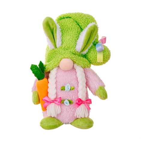 Cadeau de Pâques mignon : gnome, lampe gnome lumineuse LED avec chapeau, vert-- (1/5)