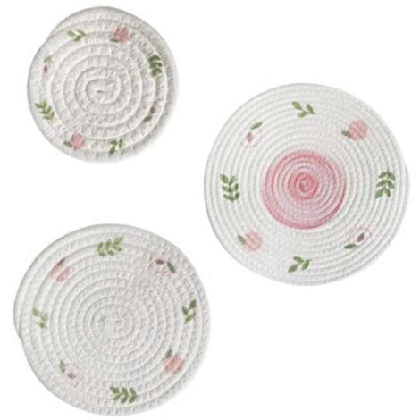 Sets de table ronds tissés antidérapants pour salle à manger A-- (1/5)