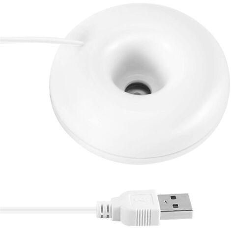 Humidificateur de bureau portable mini humidificateur USB en forme de donut blanc -- (1/5)