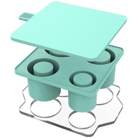 Bac à glaçons pour , Bacs à glaçons avec couvercles verts-- (1/5)