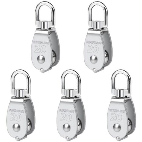Poulie simple en acier inoxydable 304 M20, lot de 5 (1/5)
