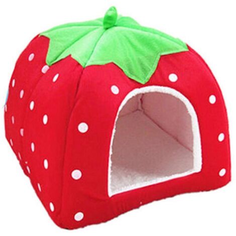 Niche pour chien, tapis tendance, panier doux, fraise, maison pour chien et chat S-- (1/5)