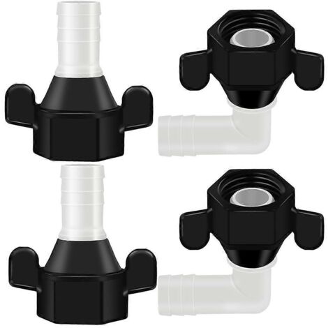 Lot de 4 raccords coudés à barbes et adaptateurs pivotants droits pour pompe à eau de camping-car (1/5)