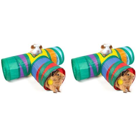 Lot de 2 jouets pour hamsters, rats et cochons d'Inde - Tunnel - Jouets pour petits animaux (1/5)