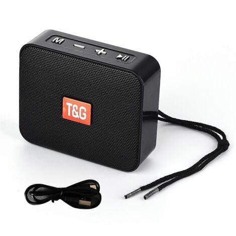 Enceinte Bluetooth sans fil 166, compatible USB, carte TF et radio FM, noire (1/5)