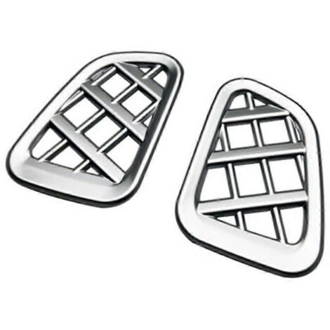 Autocollant de garniture de grille d'aération de climatisation de voiture argentée-- (1/5)