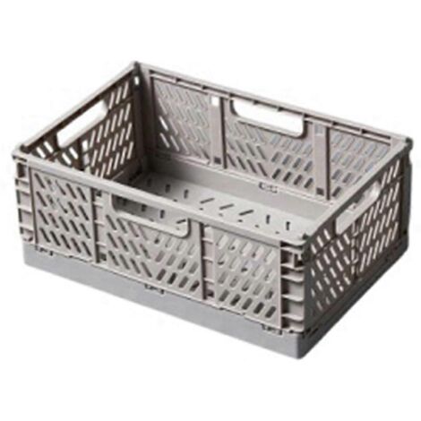 Boîte de rangement pliable, panier utilitaire, contenant cosmétique de bureau, gris-- (1/5)