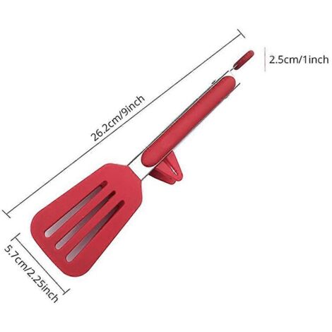 Pince alimentaire en silicone de 23 cm avec support pour la cuisine, verte. (1/5)