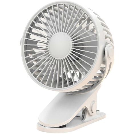Ventilateur à pince rechargeable par USB, rotatif, silencieux, 3 vitesses réglables, B-- (1/5)
