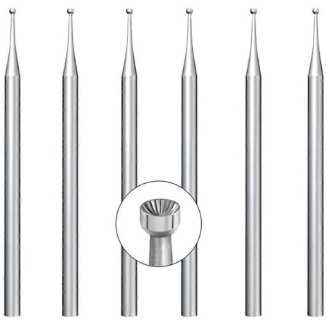 Lot de 6 fraises à arrondir rondes de 1,2 mm - Embouts à arrondir le fil à tige de 3/32 pouce (1/5)
