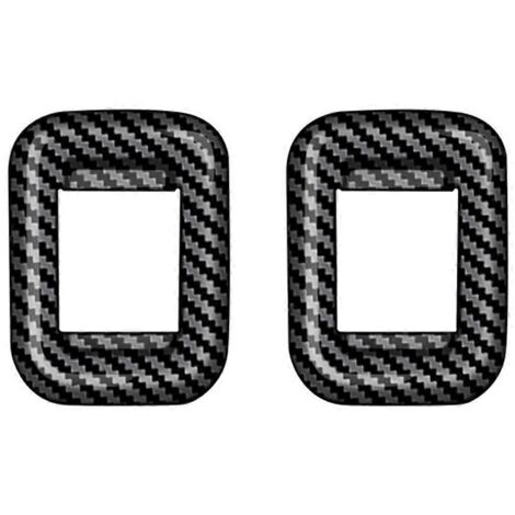 Autocollant de garniture pour interrupteur de lève-vitre de voiture, motif fibre de carbone -- (1/5)