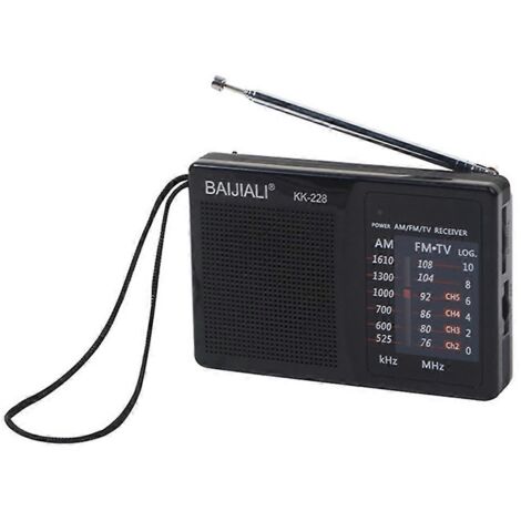 Mini récepteur radio rétro pour le camping en plein air, noir-- (1/5)