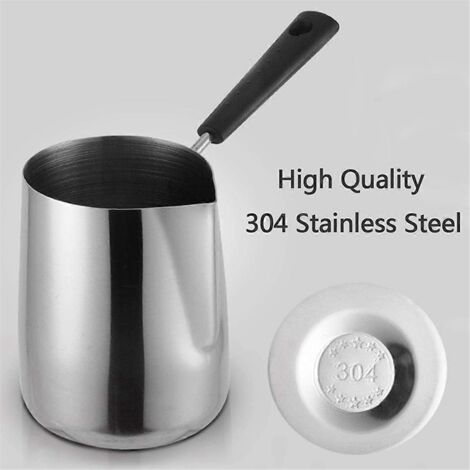 Pot à beurre et à café en acier inoxydable, pot à lait avec bec verseur (600 ml) (1/5)