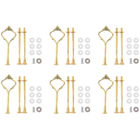 Ensemble de 6 pièces de fixation pour présentoir à gâteaux à 3 étages (doré) (1/5)