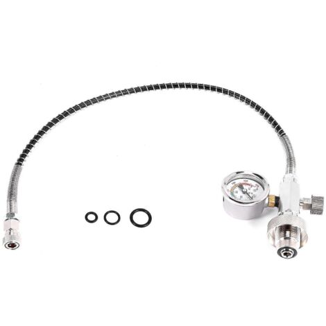 Adaptateur pour bouteilles de plongée avec adaptateur DIN G5/8 pouce et tuyau de 50 cm -- (1/5)