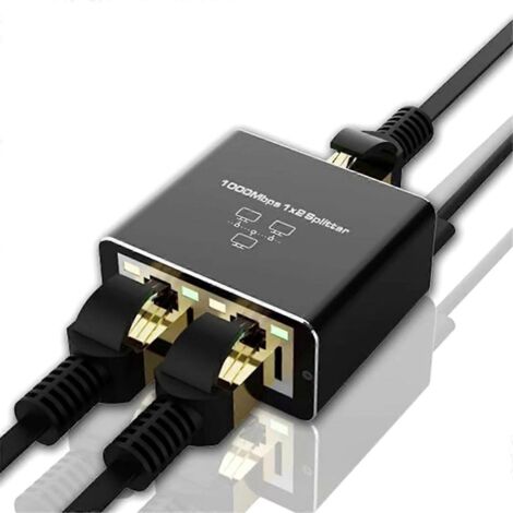 Adaptateur répartiteur RJ45 haute vitesse 1000 Mbps avec 1 sortie en 2 (1/5)
