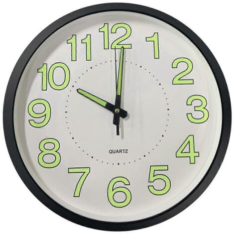 Horloge murale lumineuse silencieuse de 30 cm (12 pouces) avec veilleuse décorative --- (1/5)