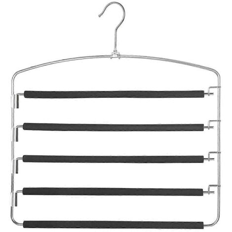 Cintres à pantalons à 5 niveaux en métal, non adaptés aux pantalons et autres vêtements. (1/5)