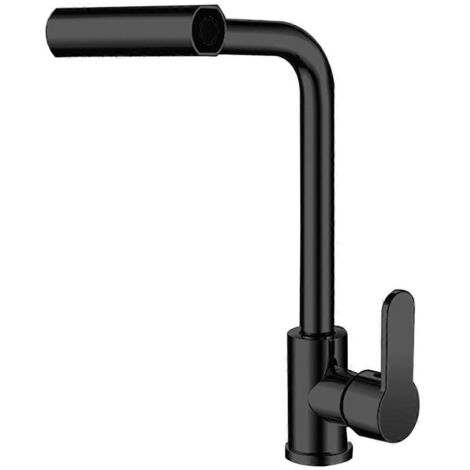 Robinet de cuisine à jet cascade 4 modes, douchette noire (1/5)