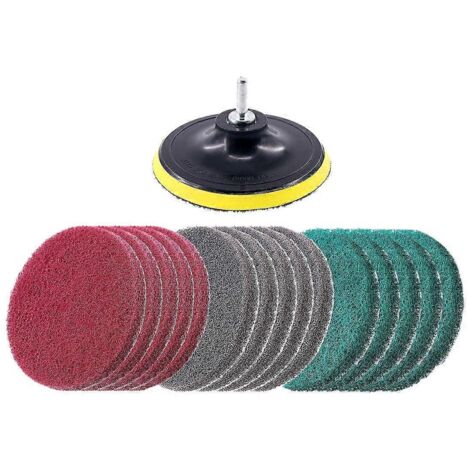 Kit de nettoyage comprenant 16 tampons de 5 pouces de 3 couleurs différentes et 1 crochet de fixation. (1/5)