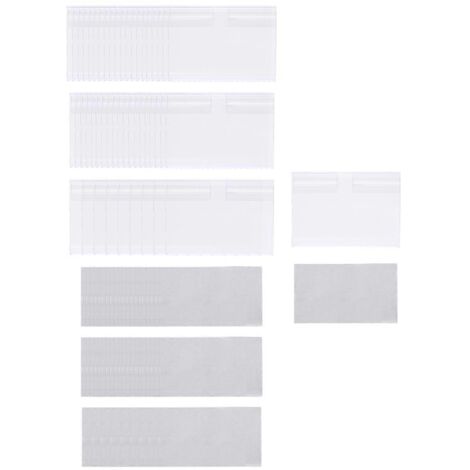 50 porte-étiquettes transparents en plastique pour étiquettes de prix, pour bacs de rangement -- (1/5)