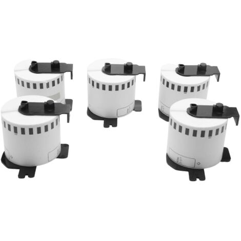 5 rouleaux d'étiquettes pour imprimante Brother -22205, 62 mm + bobine (1/5)