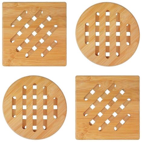 Dessous de plat en bambou, sets de table en bambou résistant à la chaleur -- (1/5)