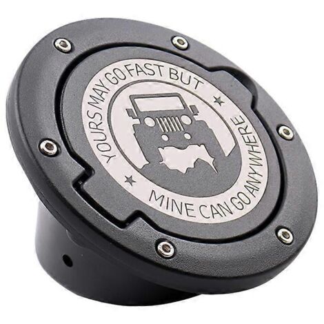 Couvercle de trappe à carburant en métal pour réservoir d'essence compatible avec JK Unlimited (1/5)