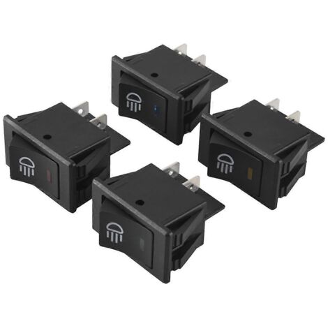 4 interrupteurs à bascule 12 V 35 A pour feux antibrouillard de voiture, camion ou bateau, 4 broches, noirs (1/5)