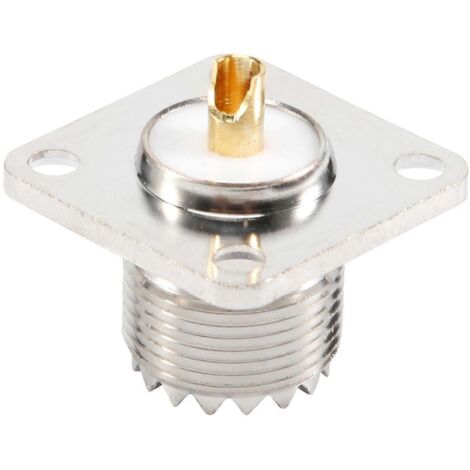 Connecteur coaxial UHF SO-239 femelle, forme carrée, à souder, pour radioamateur. (1/5)