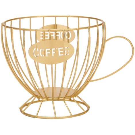 Panier de rangement pour capsules de café, porte-capsules de café (doré) (1/5)